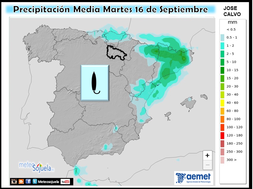 Precipitación Media según AEMET. Meteosojuela La Rioja