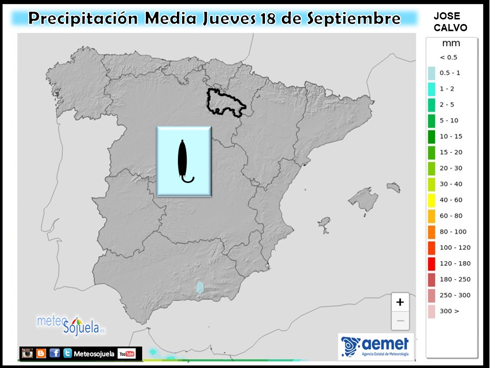 Precipitación Media según AEMET. Meteosojuela La Rioja