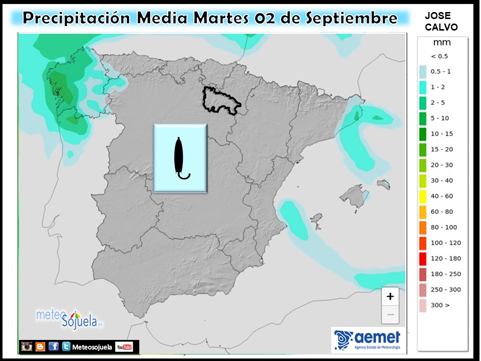 Precipitación Media según AEMET. Meteosojuela La Rioja