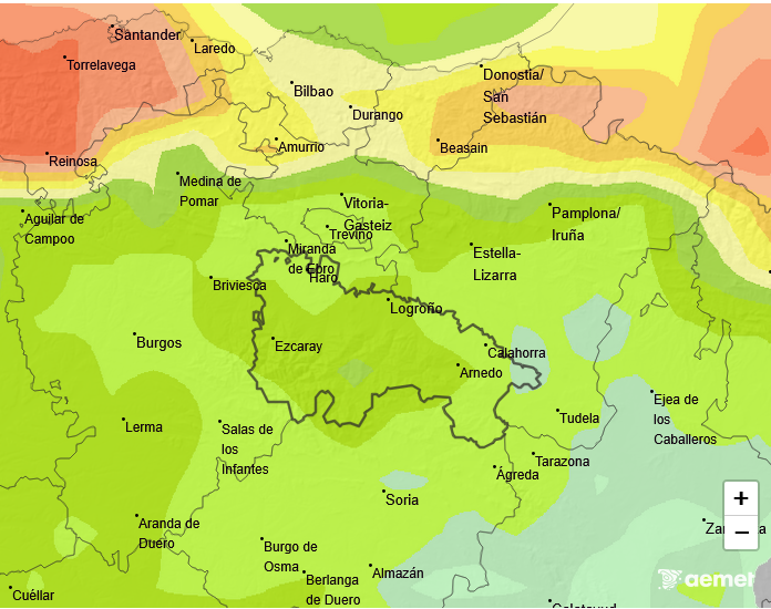 Probabilidad de Precipitación según AEMET. Meteosojuela La Rioja