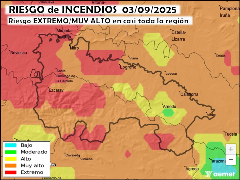 Riesgo de incendios La Rioja