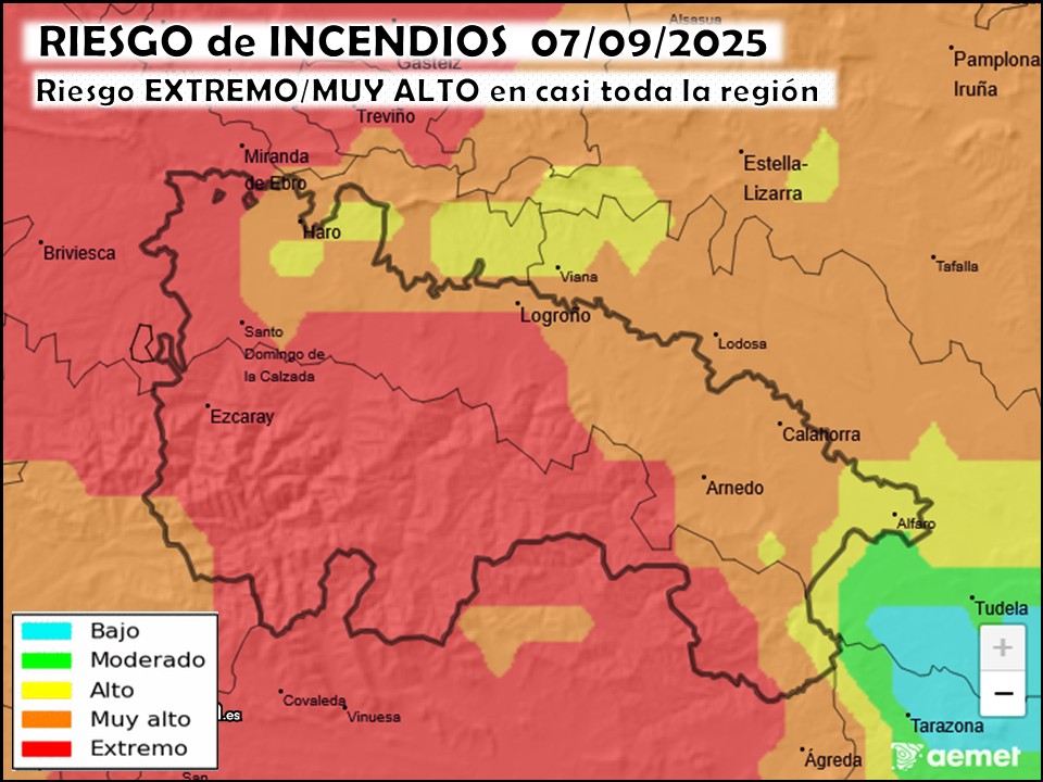 Riesgo de incendios La Rioja