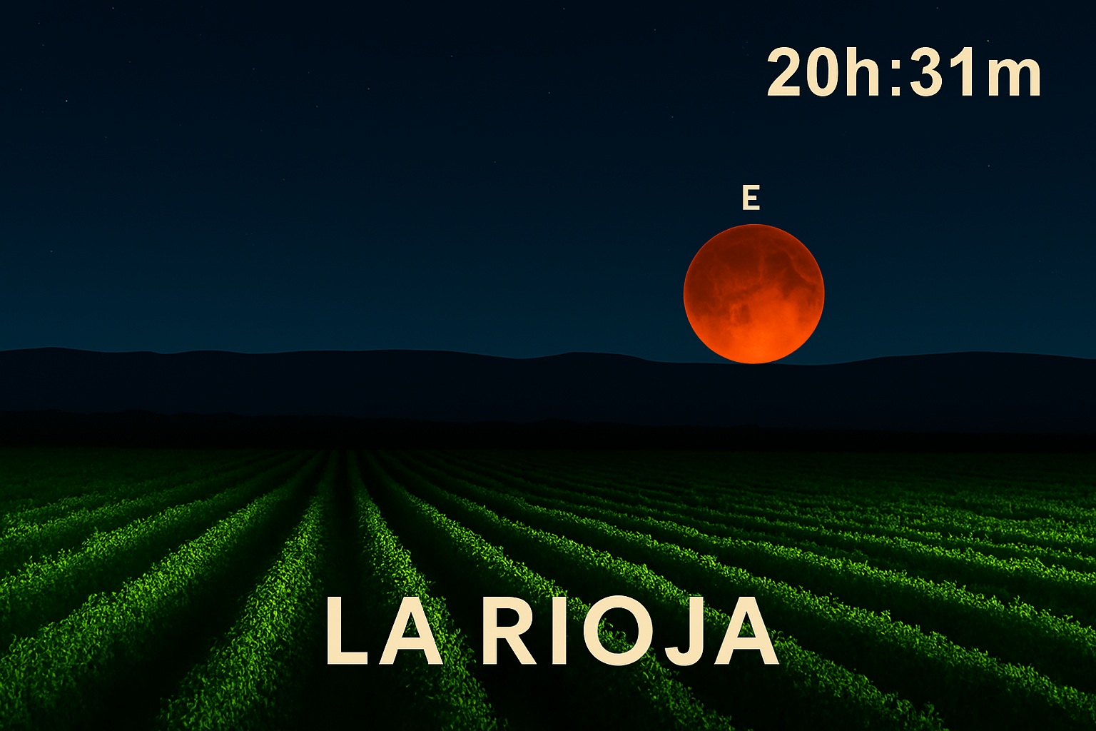 Simulación IA Eclipse Total de Luna en Logroño