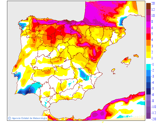 Variación de temperaturas máximas AEMET Meteosojuela 06