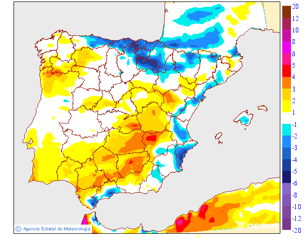 Variación de temperaturas máximas AEMET Meteosojuela 12