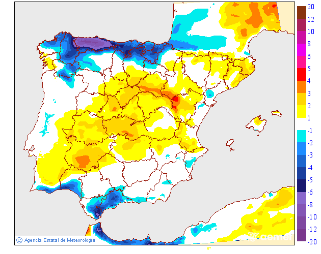 Variación de temperaturas máximas AEMET Meteosojuela 15