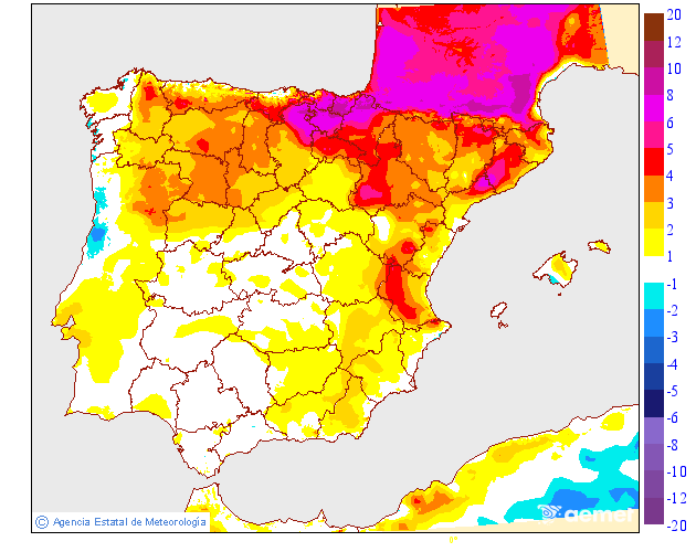 Variación de temperaturas máximas AEMET Meteosojuela 17