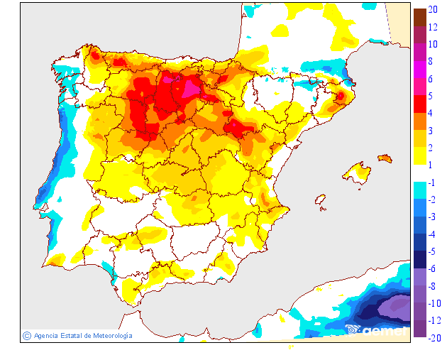 Variación de temperaturas máximas AEMET Meteosojuela 26