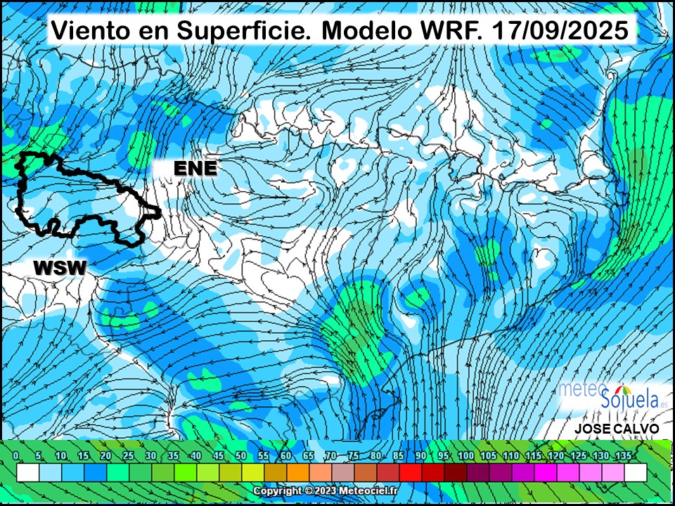 Viento en Superficie Modelo WRF Meteosojuela.