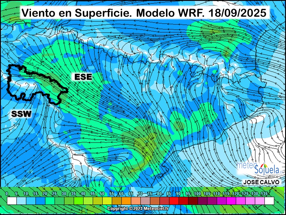 Viento en Superficie Modelo WRF Meteosojuela.