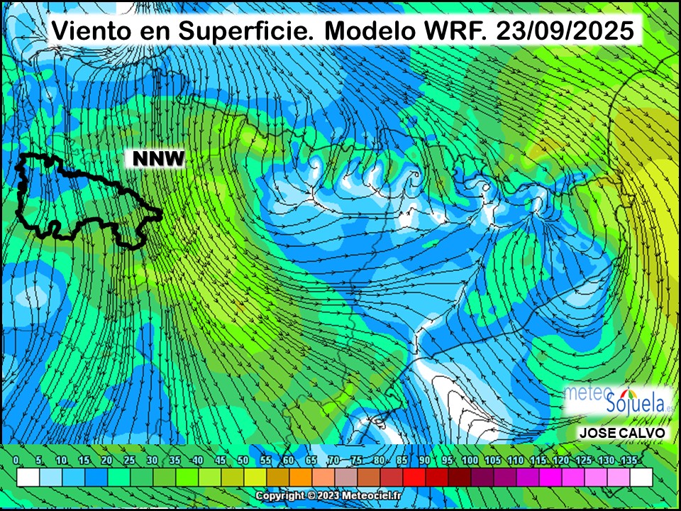 Viento en Superficie Modelo WRF Meteosojuela.