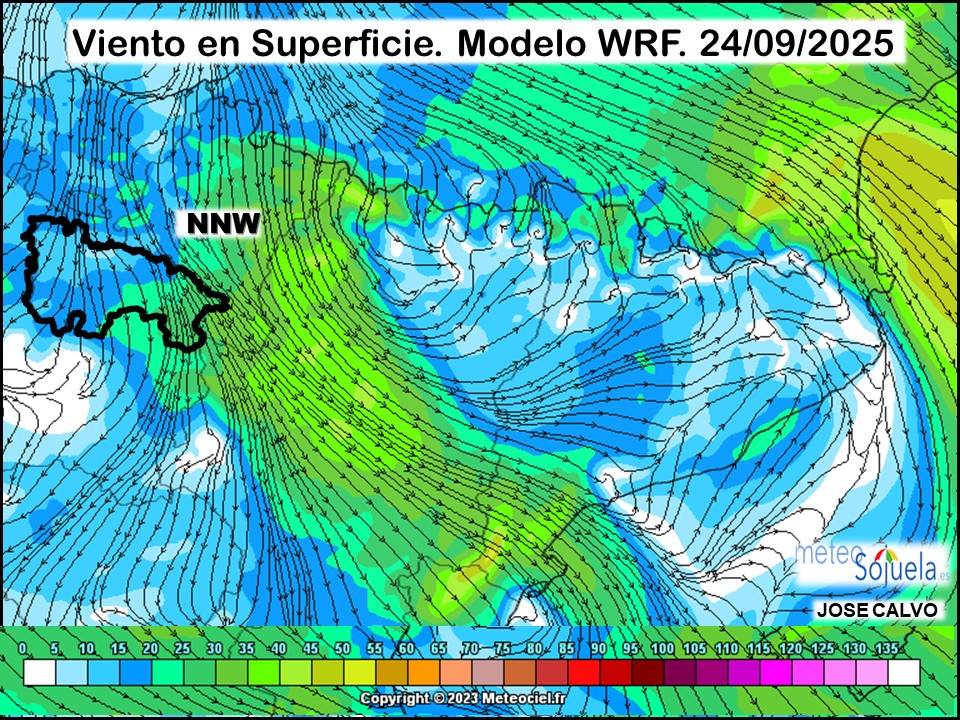 Viento en Superficie Modelo WRF Meteosojuela.