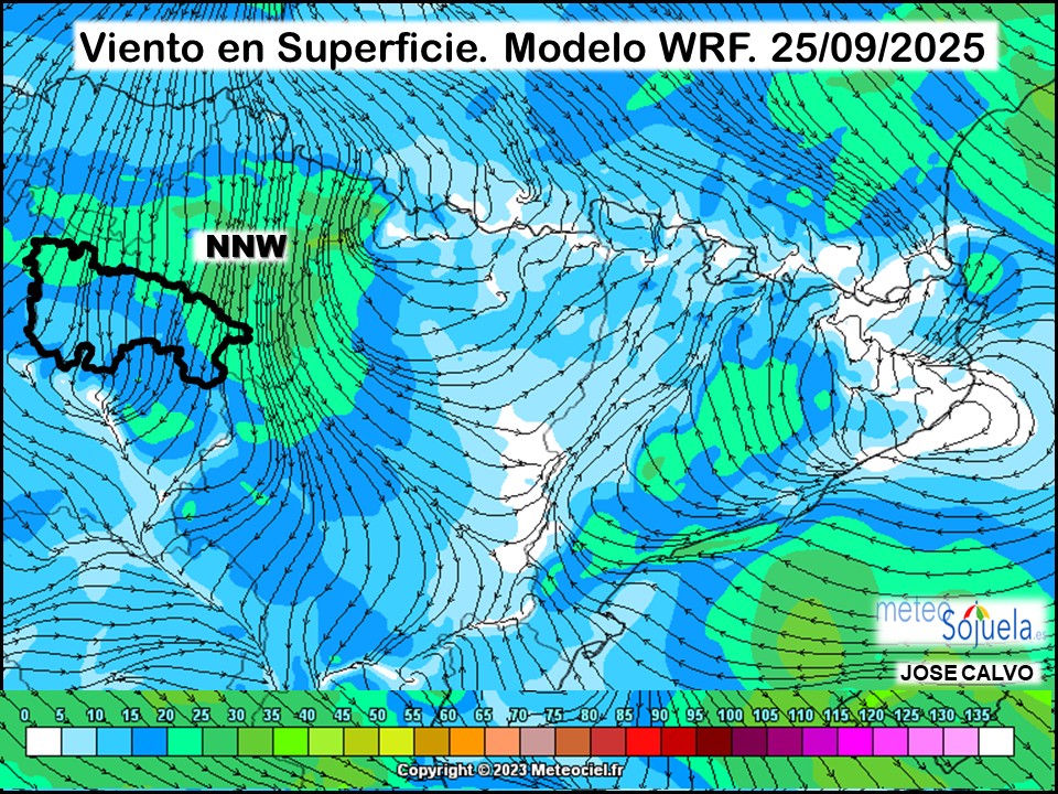Viento en Superficie Modelo WRF Meteosojuela.