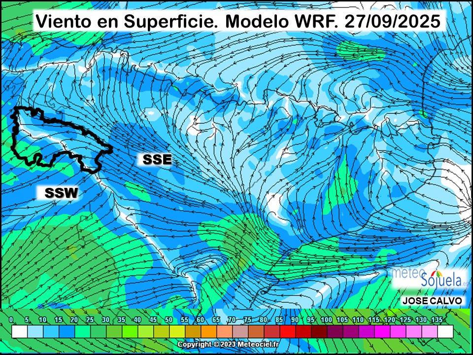 Viento en Superficie Modelo WRF Meteosojuela.