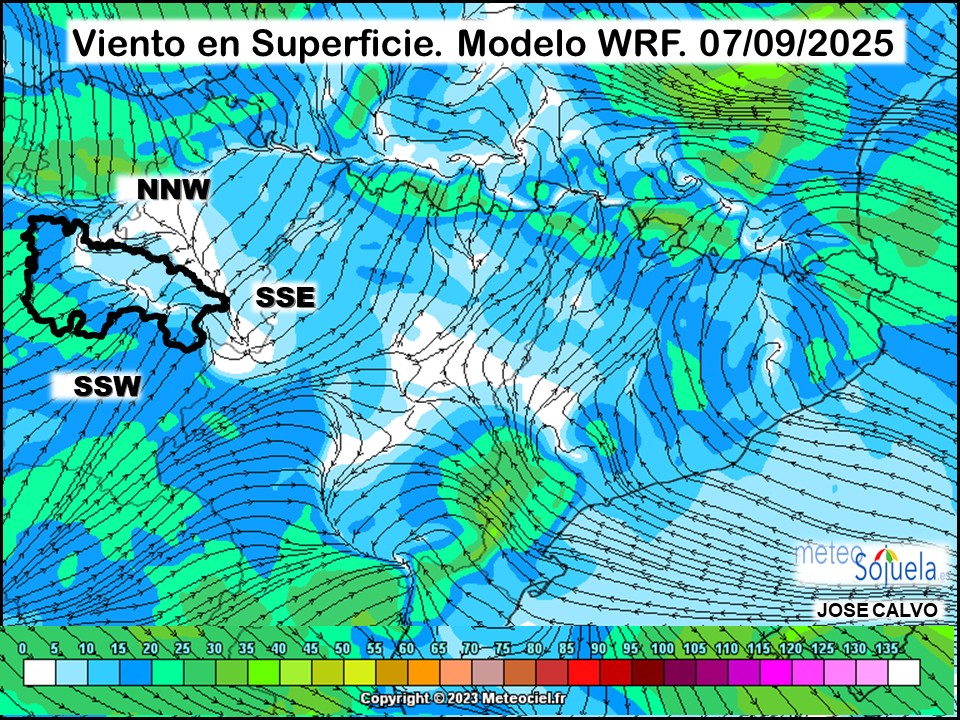 Viento en Superficie Modelo WRF Meteosojuela.