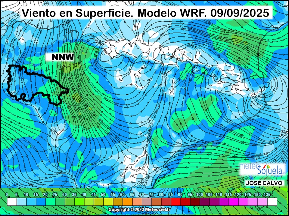 Viento en Superficie Modelo WRF Meteosojuela.