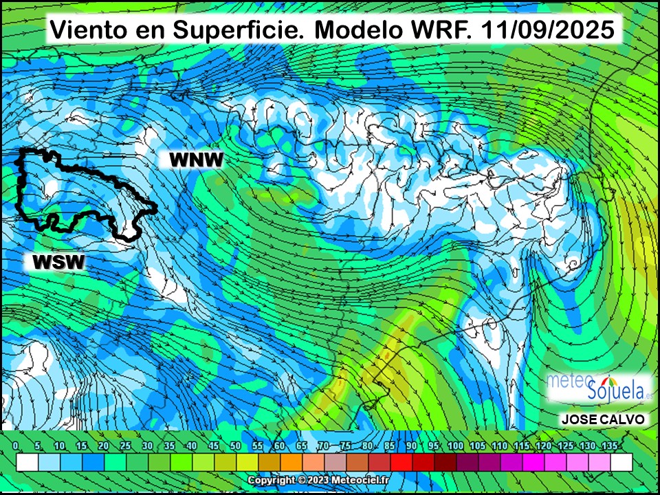 Viento en Superficie Modelo WRF Meteosojuela.