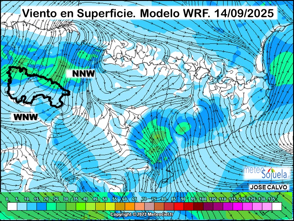 Viento en Superficie Modelo WRF Meteosojuela.