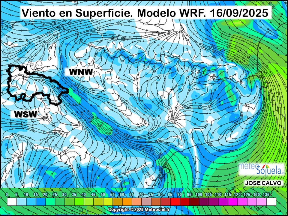 Viento en Superficie Modelo WRF Meteosojuela.