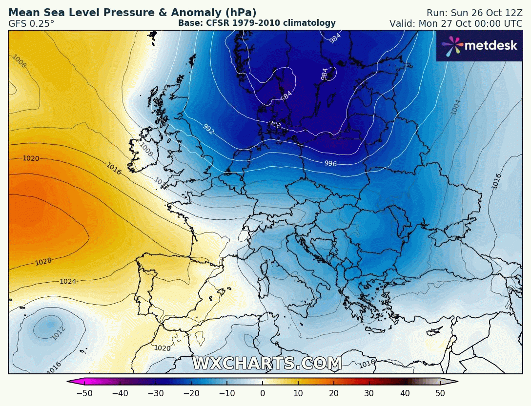 Animación Modelos de Anomalías de Presión. Meteosojuela La Rioja