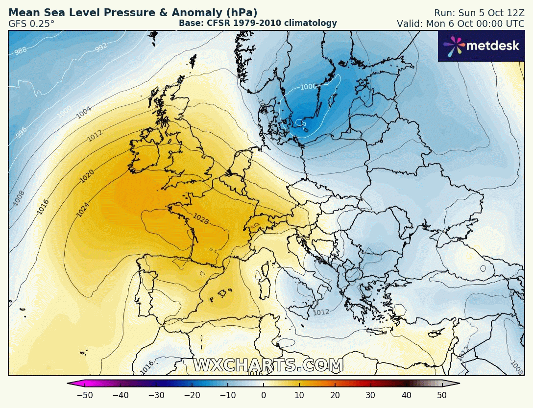 Animación Modelos de Anomalías de Presión. Meteosojuela La Rioja