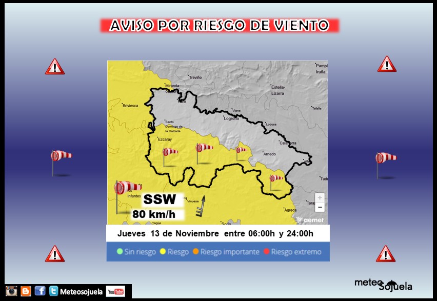 Aviso Amarillo por Viento en la Ibérica AEMET