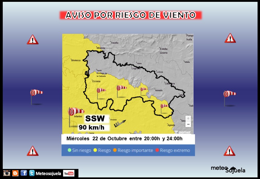 Aviso Amarillo por Viento en la Ibérica AEMET