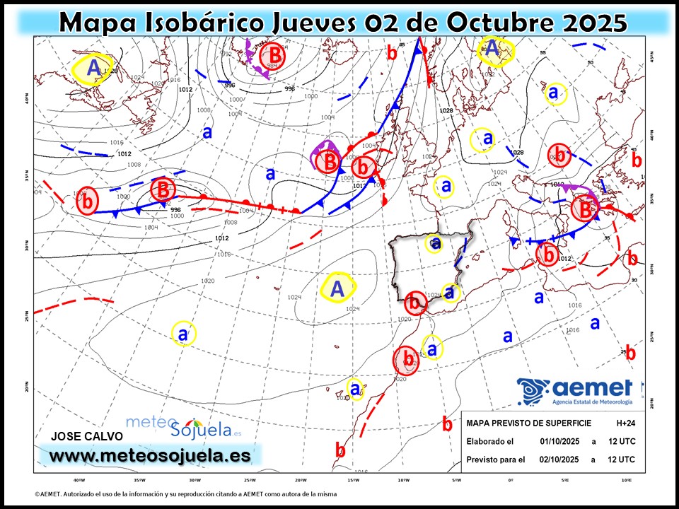 Mapa Isobárico La Rioja. Meteosojuela