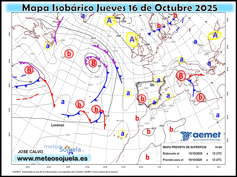 Mapa Isobárico La Rioja. Meteosojuela