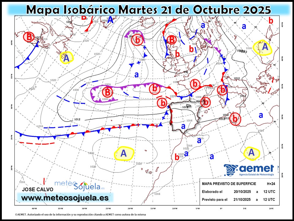 Mapa Isobárico La Rioja. Meteosojuela