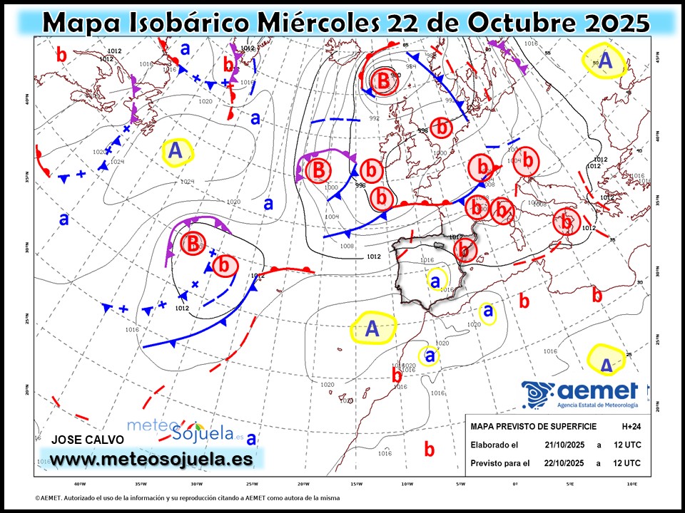 Mapa Isobárico La Rioja. Meteosojuela