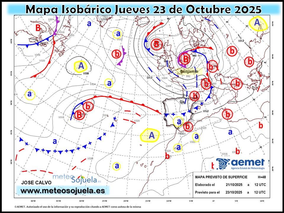 Mapa Isobárico La Rioja. Meteosojuela
