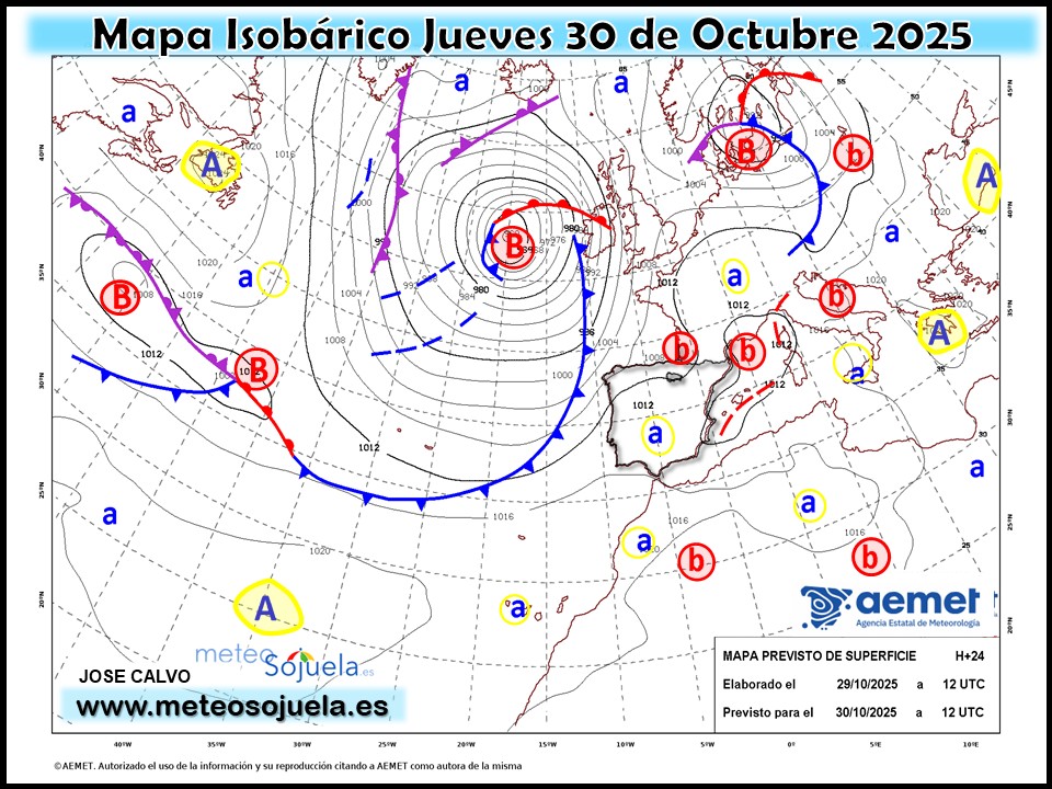 Mapa Isobárico La Rioja. Meteosojuela