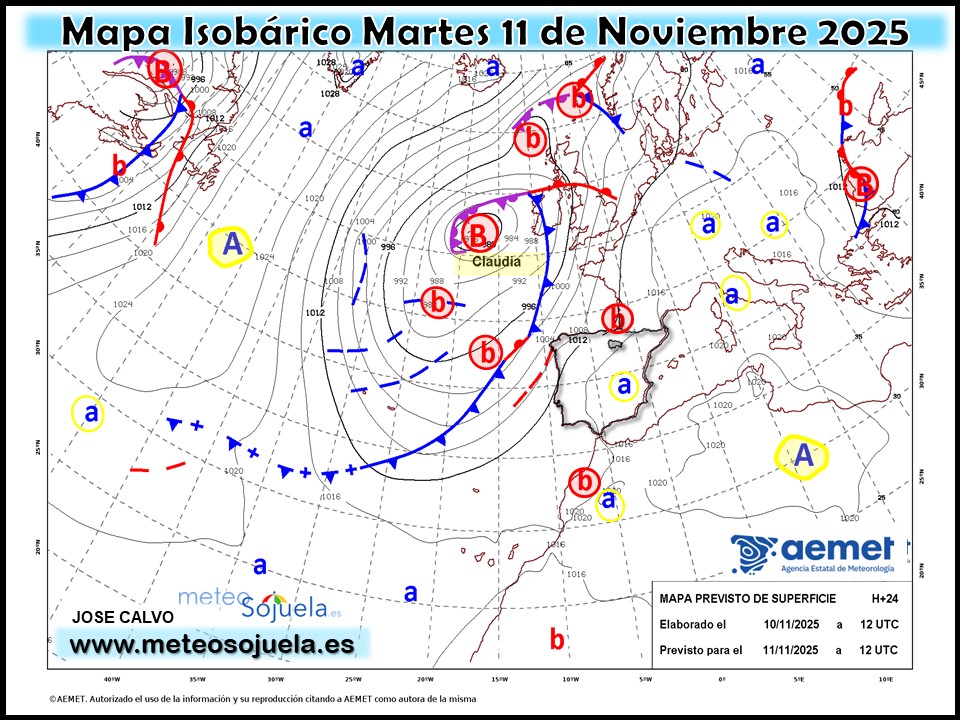 Mapa Isobárico La Rioja. Meteosojuela
