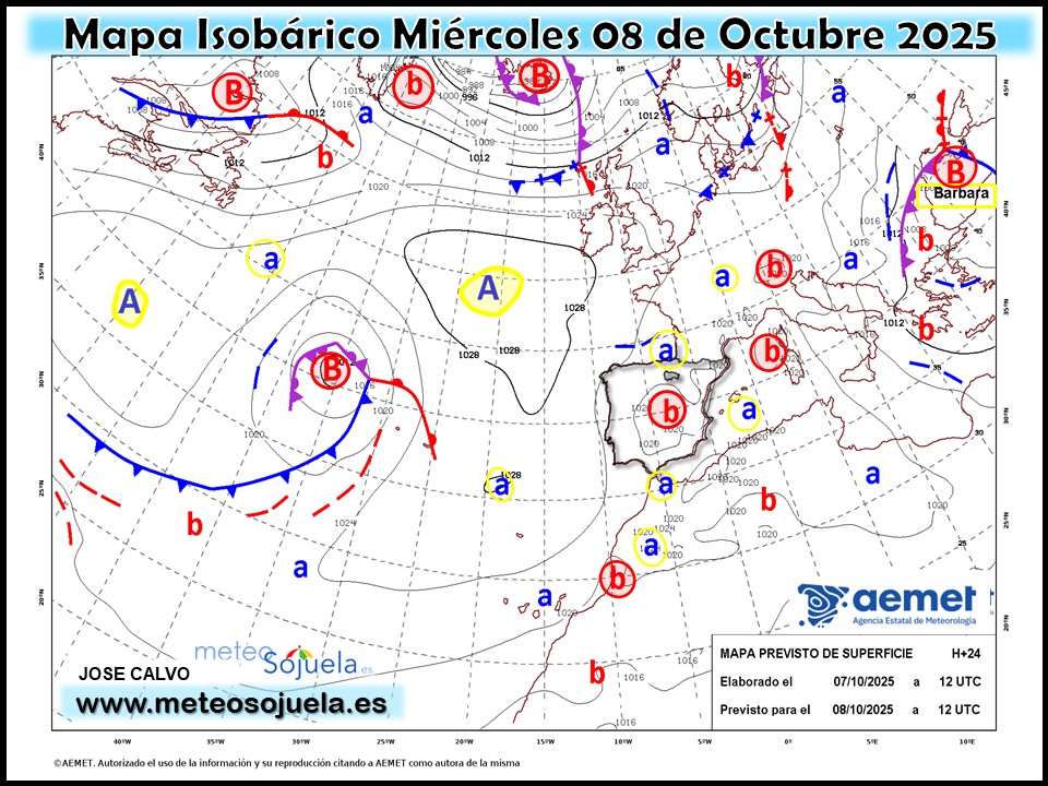 Mapa Isobárico La Rioja. Meteosojuela