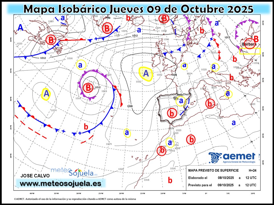 Mapa Isobárico La Rioja. Meteosojuela