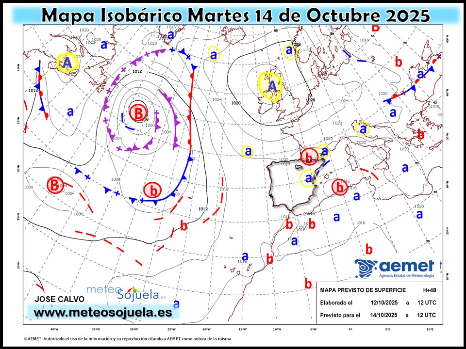 Mapa Isobárico La Rioja. Meteosojuela