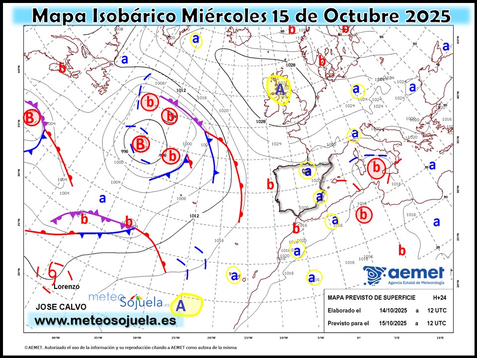 Mapa Isobárico La Rioja. Meteosojuela
