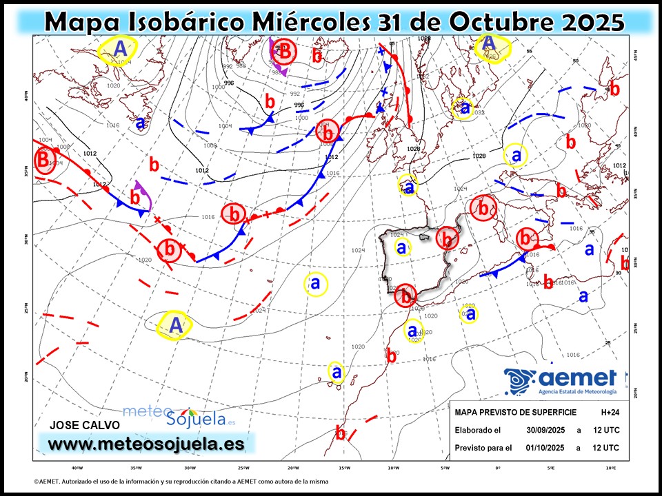 Mapa Isobárico La Rioja. Meteosojuela