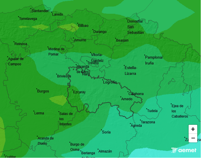 Precipitación Media según AEMET. Meteosojuela La Rioja 01