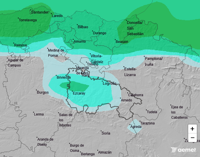 Precipitación Media según AEMET. Meteosojuela La Rioja 0410