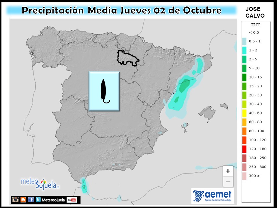 Precipitación Media según AEMET. Meteosojuela La Rioja