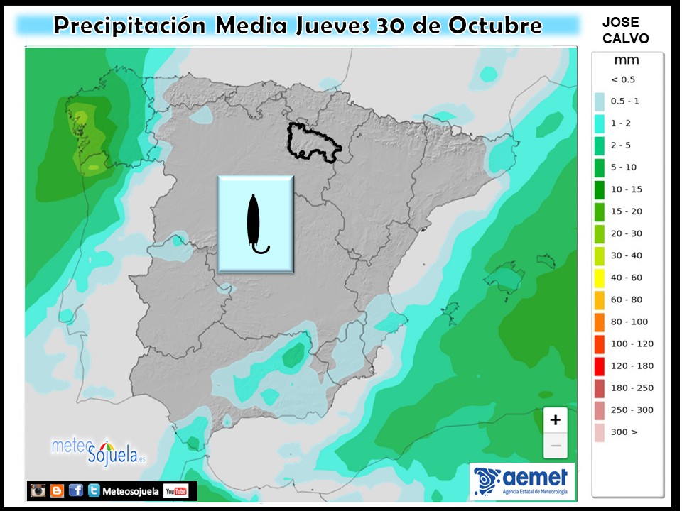 Precipitación Media según AEMET. Meteosojuela La Rioja
