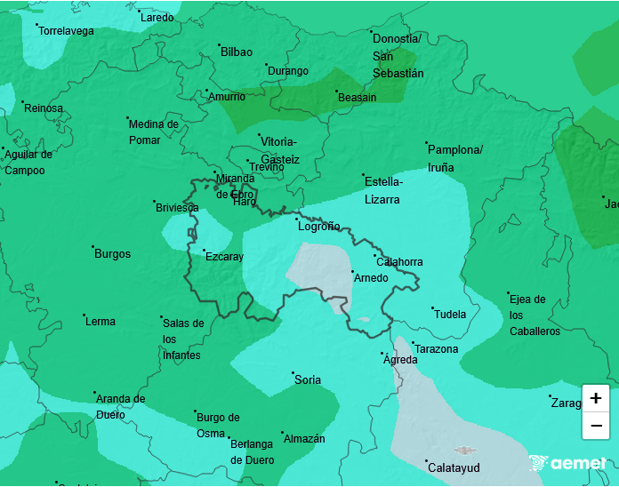 Precipitación Media según AEMET. Meteosojuela La Rioja 20