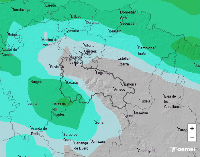 Precipitación Media según AEMET. Meteosojuela La Rioja 22