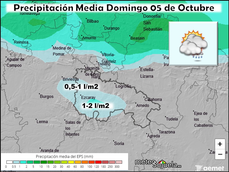 Precipitación Media según AEMET. Meteosojuela La Rioja