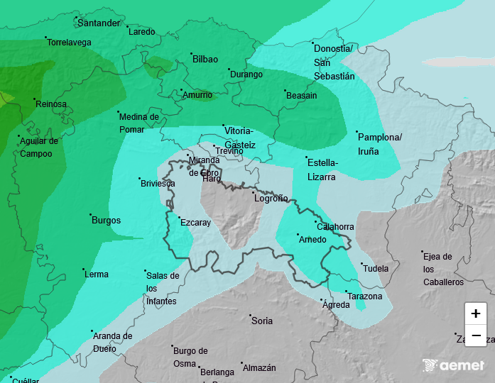 Precipitación Media según AEMET. Meteosojuela La Rioja 30