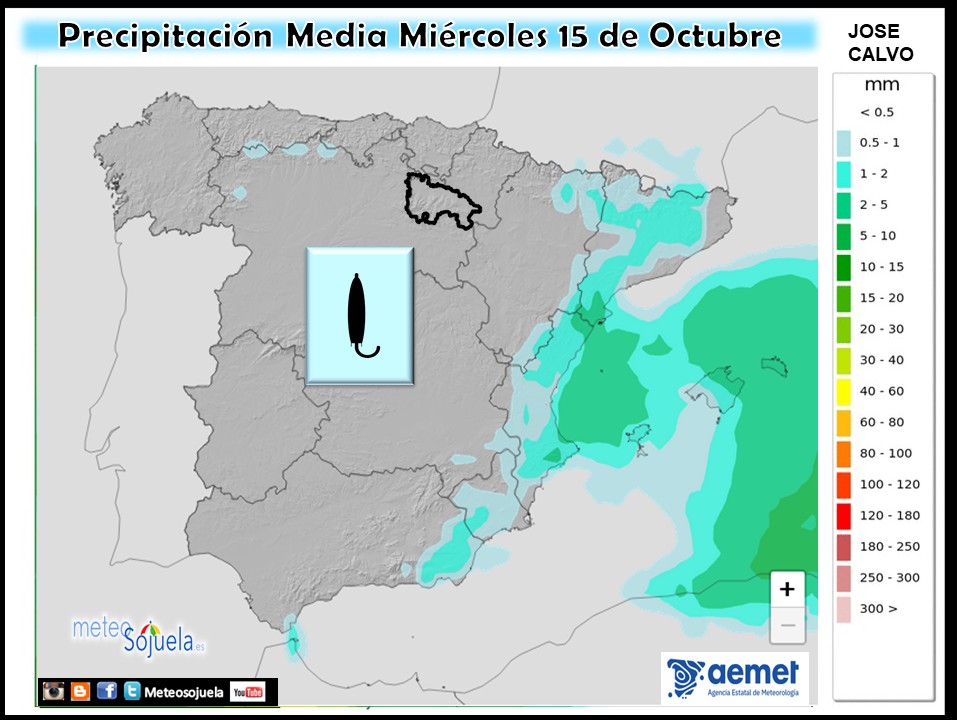 Precipitación Media según AEMET. Meteosojuela La Rioja