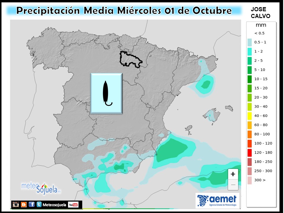 Precipitación Media según AEMET. Meteosojuela La Rioja