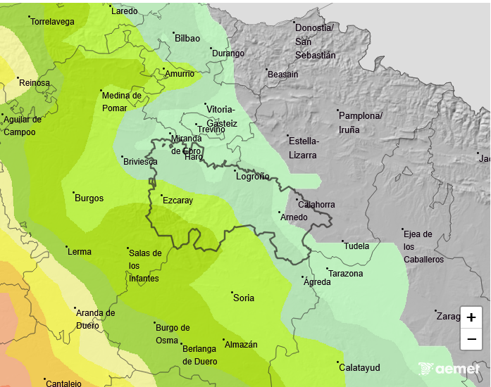 Probabilidad de Precipitación según AEMET. 28 Meteosojuela La Rioja